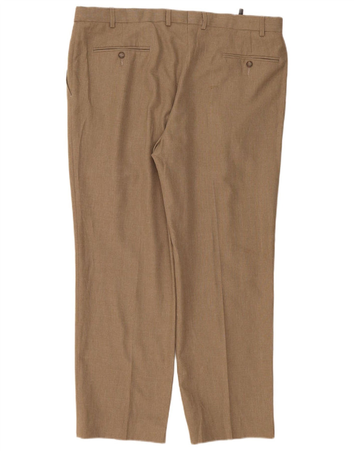 Pantaloni da abito con pegging da uomo Marks & Spencer W40 L29 Poliestere beige