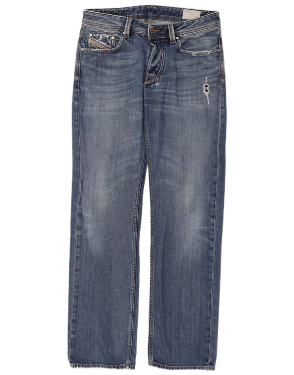 Jeans dritti effetto consumato Larkee da uomo Diesel W33 L34 cotone blu