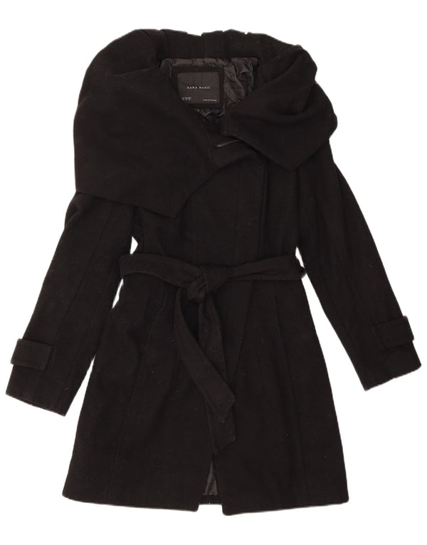 Trench da donna Zara UK 12 medio in lana nera