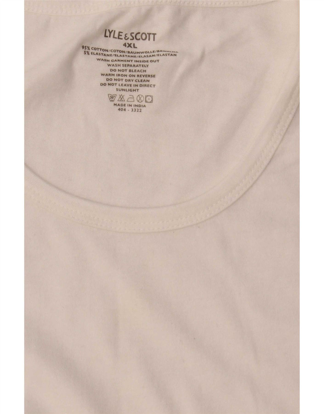 T-shirt da uomo Lyle & Scott Top 4XL cotone bianco