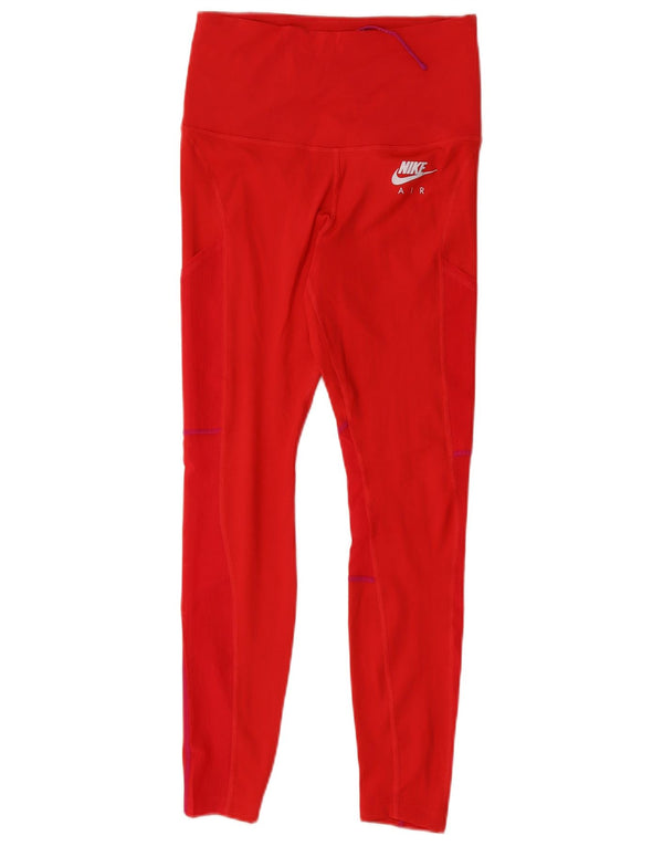 Leggings NIKE Dri Fit da donna UK 8 Small Rosso Poliestere