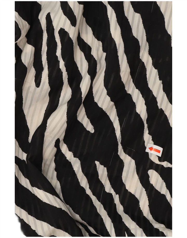 Abito a portafoglio da donna a maniche lunghe ZARA UK 12 medio nero stampa animalier