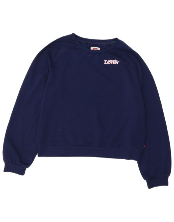 Felpa corta per ragazze Levi's, 15-16 anni, in cotone blu navy