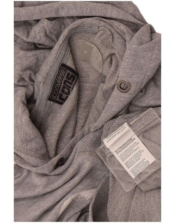 Felpa con cappuccio grafica da uomo Converse piccola in cotone grigio