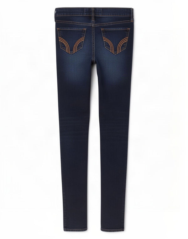 Jeans skinny Hollister da donna W26 L29 cotone blu navy