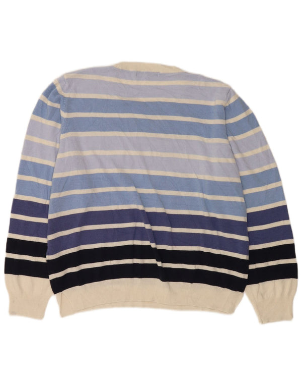 Maglione maglione girocollo da donna Marks & Spencer UK 20 2XL a righe blu