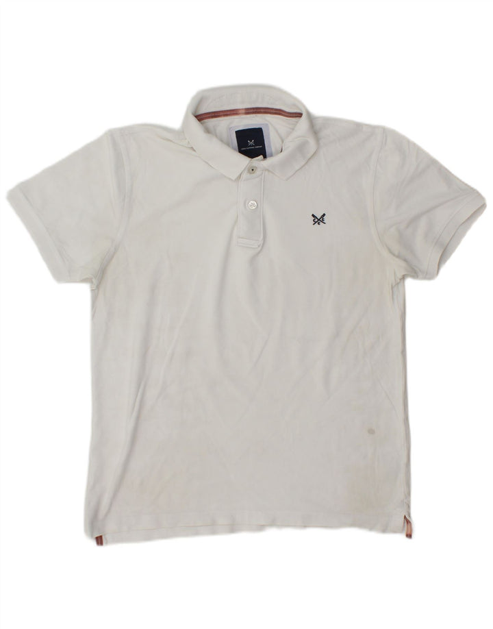 Crew Clothing Polo da uomo in cotone bianco medio