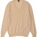 VINTAGE Mens V-Neck Jumper Sweater Large Off White