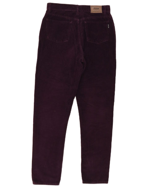 Pantaloni da donna in velluto a coste affusolati a vita alta Mash IT 46 Large W28 L29 Viola