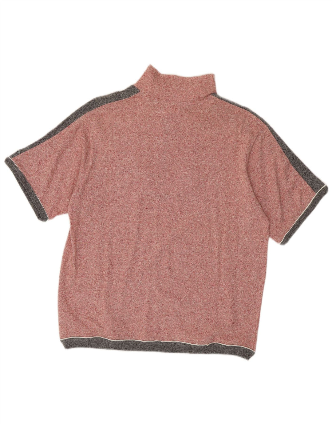 Maglione Asics da uomo a maniche corte con collo e zip, colore rosa medio