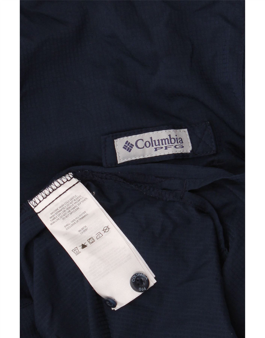 Camicia Columbia Omni-Shade da uomo, grande, in poliestere a quadri blu navy