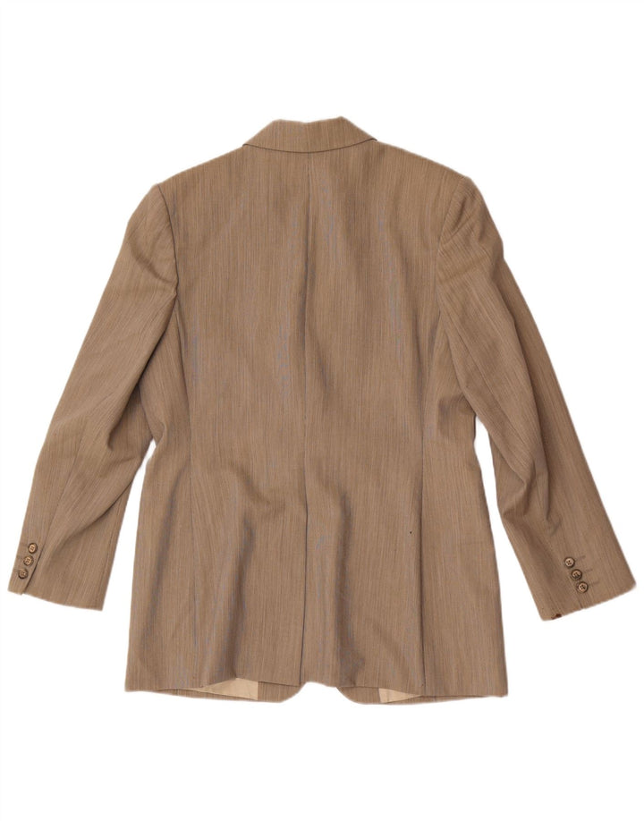 Giacca blazer a 1 bottone Marks & Spencer da donna UK 14 grande lana vergine marrone