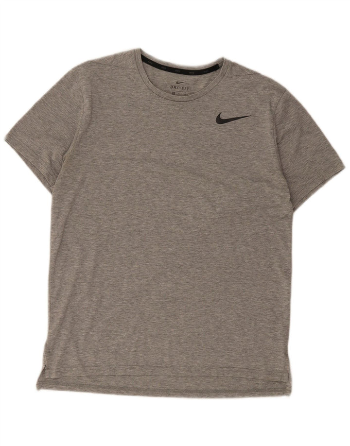 T-shirt Nike Dri Fit da uomo in poliestere chiazzato grigio medio