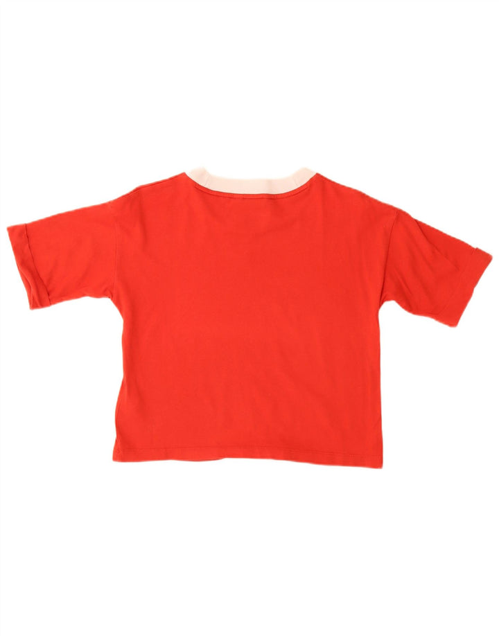 T-shirt corta da donna Adidas UK 12 rosso medio in cotone