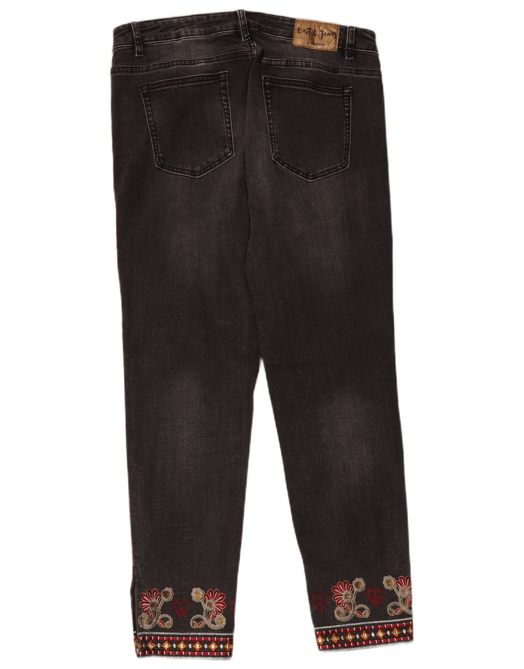 Jeans dritti da donna Desigual W32 L28 Grigio floreale