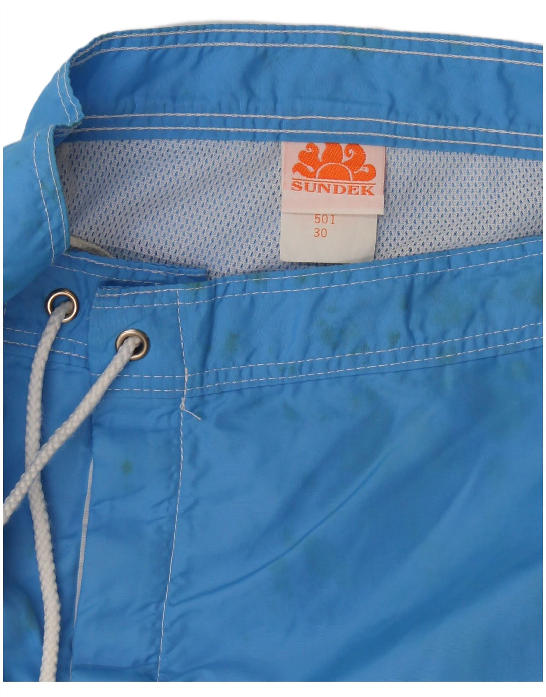 Pantaloncini da bagno da uomo Sundek in nylon a righe blu medio