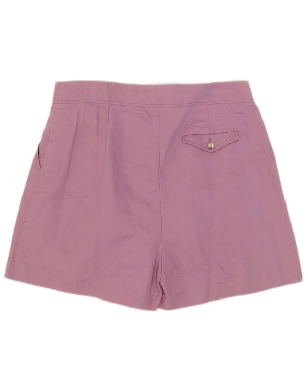Pantaloncini chino con pegging a vita alta da donna Marks & Spencer UK 16 Large W38 Lilla
