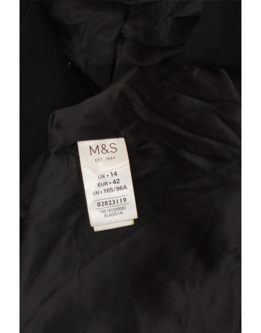 Cappotto da marinaio da donna Marks & Spencer UK 14 grande poliestere nero