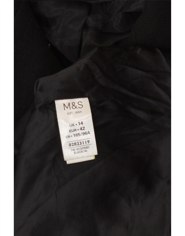 Cappotto da marinaio da donna Marks & Spencer UK 14 grande poliestere nero