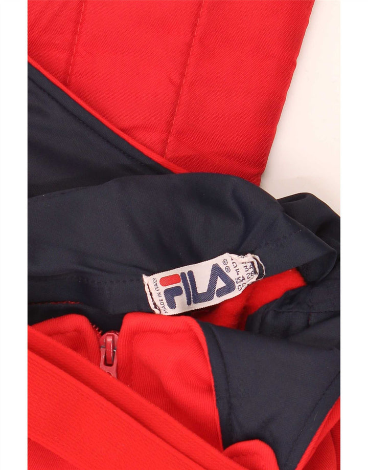 Pantaloni da sci Fila da donna, salopette UK 12, colore rosso medio