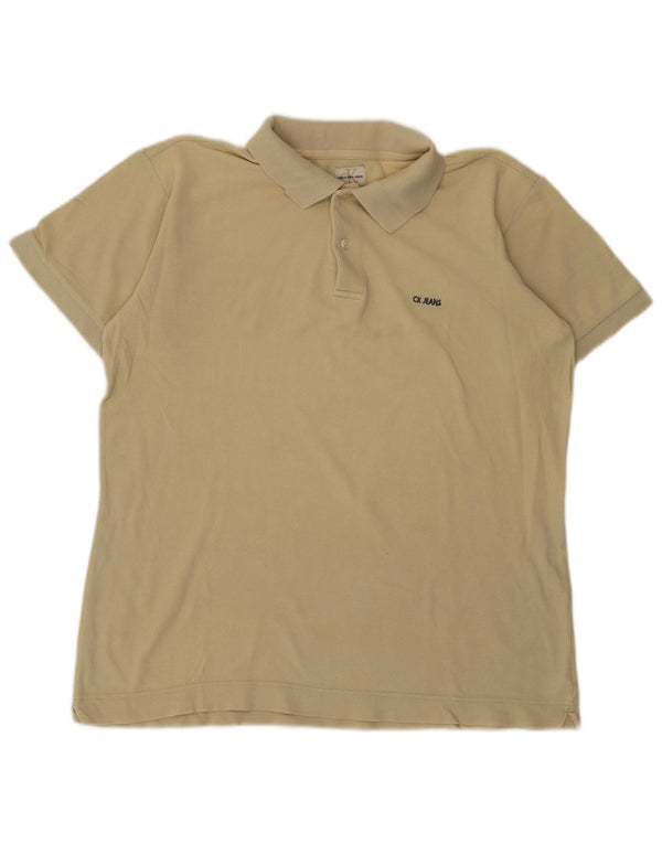Polo da uomo Calvin Klein Jeans grande in cotone verde