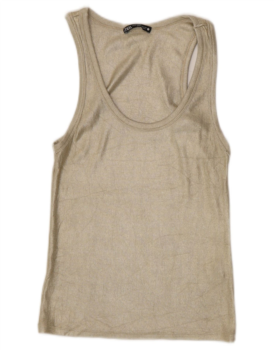 Canotta da donna Zara UK 12 viscosa oro medio