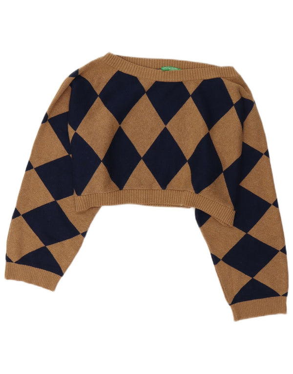 Maglione da donna con scollo a barca vestibilità ampia Benetton UK 14 Marrone medio