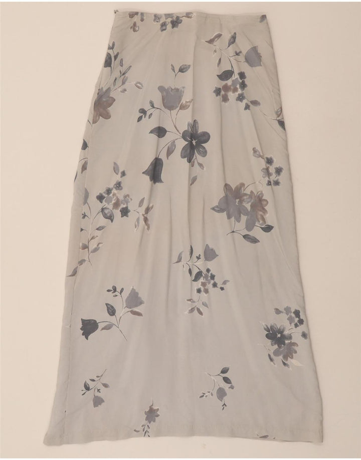 VINTAGE Womens Maxi Skirt W30 Medium White Floral Vintage Vintage and Second-Hand Vintage from Messina Hembry 