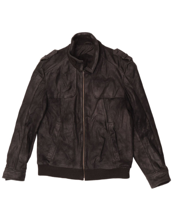 Giacca in pelle militare da uomo Kruder UK 42 XL in pelle nera