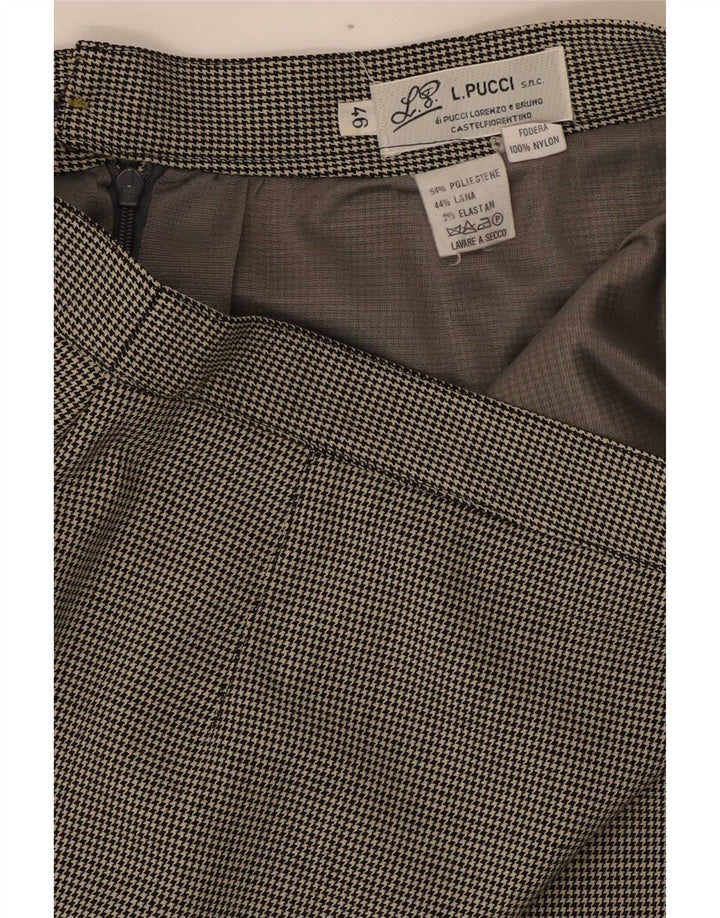 Gonna tubino donna L.Pucci IT 46 Large W30 Poliestere pied de poule nero