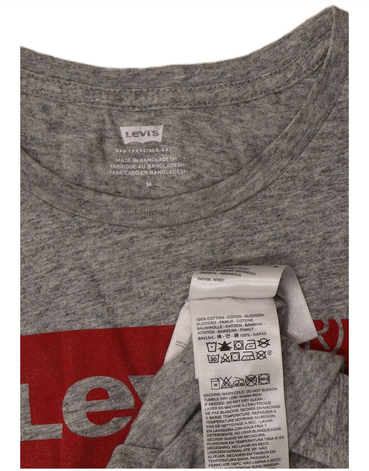 T-shirt grafica da donna LEVI'S UK 12 Cotone screziato grigio medio