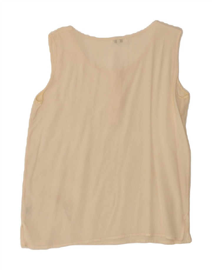 MILANO Womens Sleeveless Blouse Top IT 38 XS Beige Silk Vintage milano and Second-Hand milano from Messina Hembry 