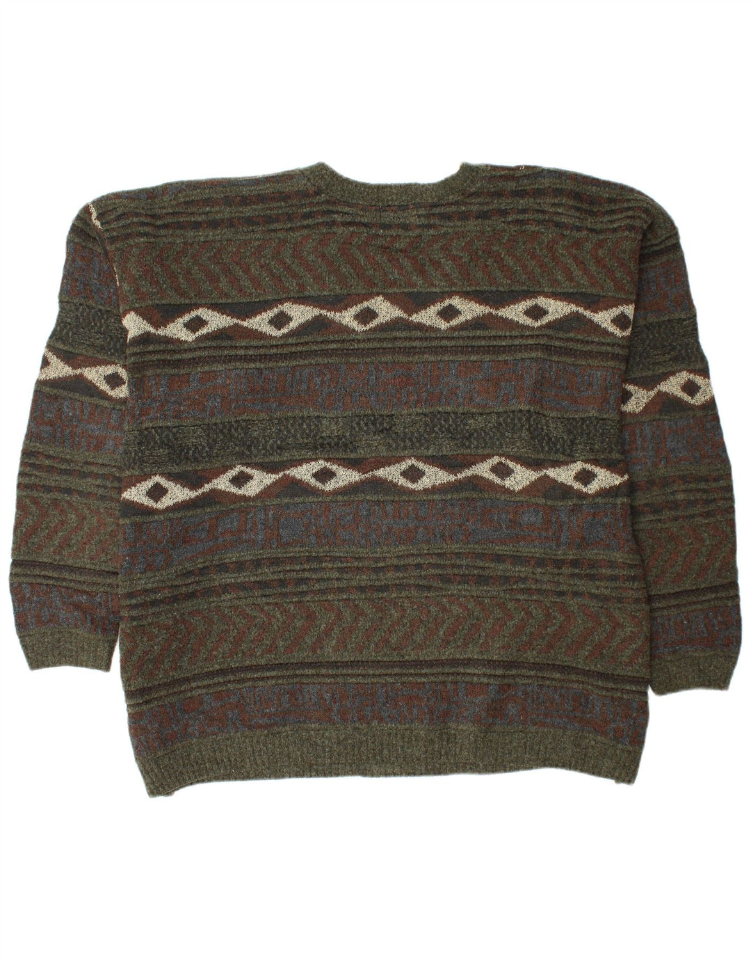 LONDON FOG Maglione da uomo con scollo a V 3XL Khaki Fair Isle
