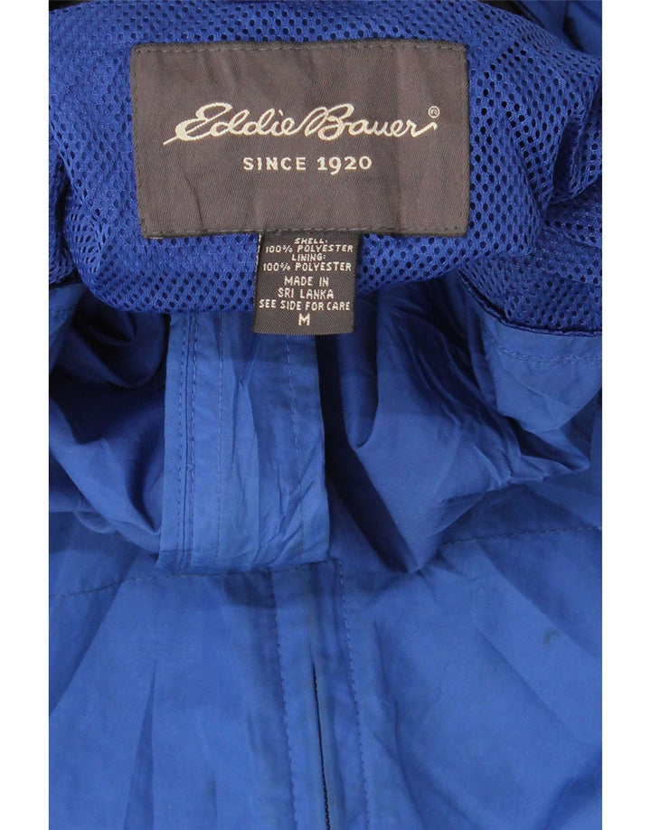 Giacca antipioggia con cappuccio da uomo Eddie Bauer UK 38 Poliestere blu medio