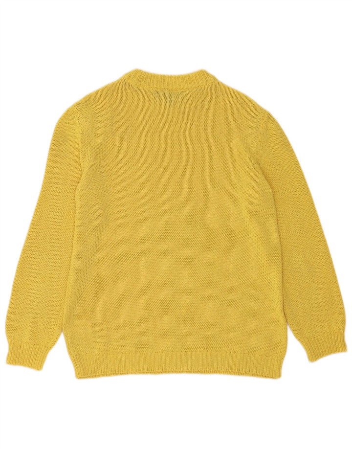 Maglione maglione girocollo da donna Zara UK 14 poliestere giallo medio