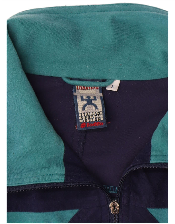 Giacca da ginnastica grafica da uomo Lotto, grande, color block blu navy