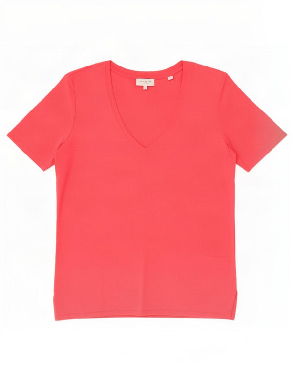 T-shirt da donna Ted Baker taglia 4 grande poliestere rosa