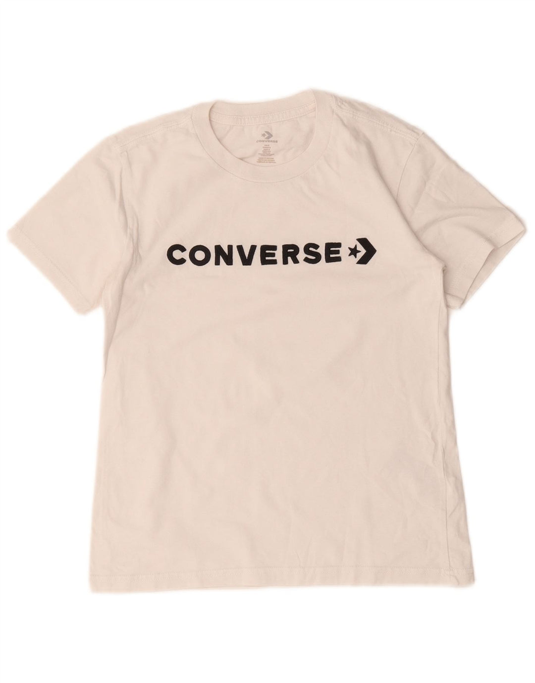 T-shirt grafica da donna Converse Top UK 10 piccola in cotone bianco