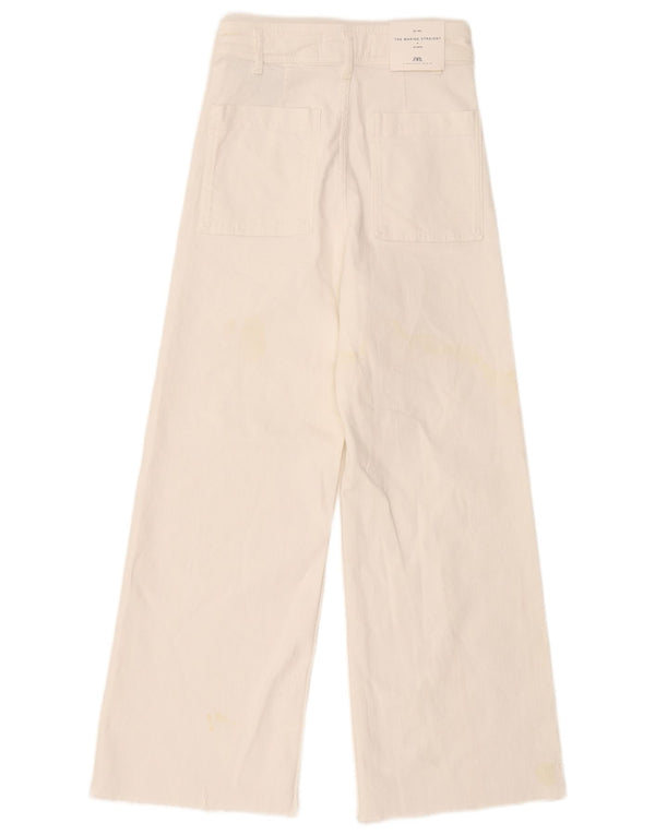 Jeans dritti The Marine da donna Zara EU 38 Small W28 L28 Cotone bianco