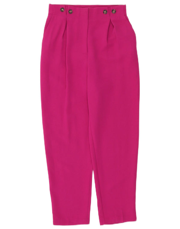 Pantaloni corti da donna a vita alta con pegging Topshop UK 8 piccoli W26 L25 rosa