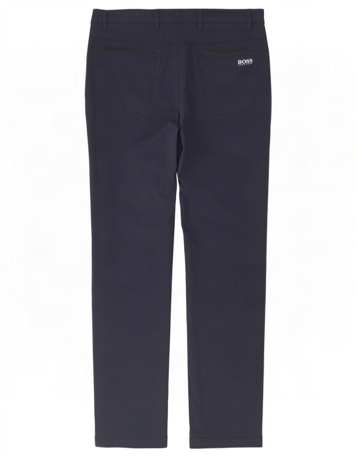 Pantaloni chino slim da uomo Hugo Boss W30 L31 poliestere blu navy