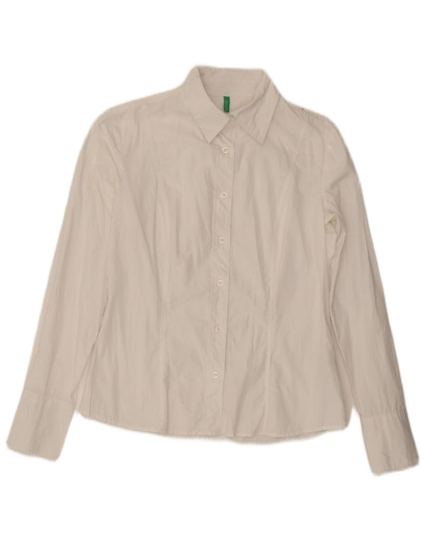 Camicia da donna Benetton UK 14 cotone bianco medio