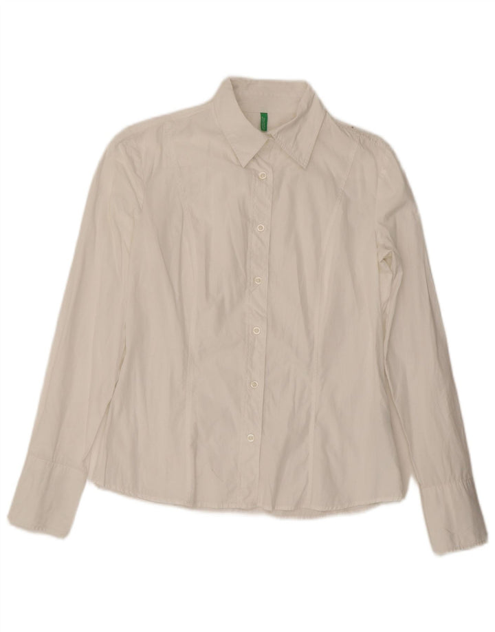 Camicia da donna Benetton UK 14 cotone bianco medio