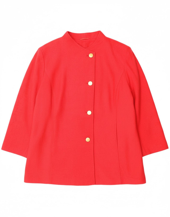 Cappotto da donna VINTAGE UK 28 6XL Poliestere rosso