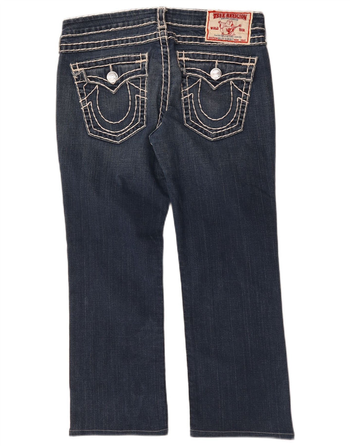 Jeans bootcut corti da donna True Religion W32 L26 cotone blu
