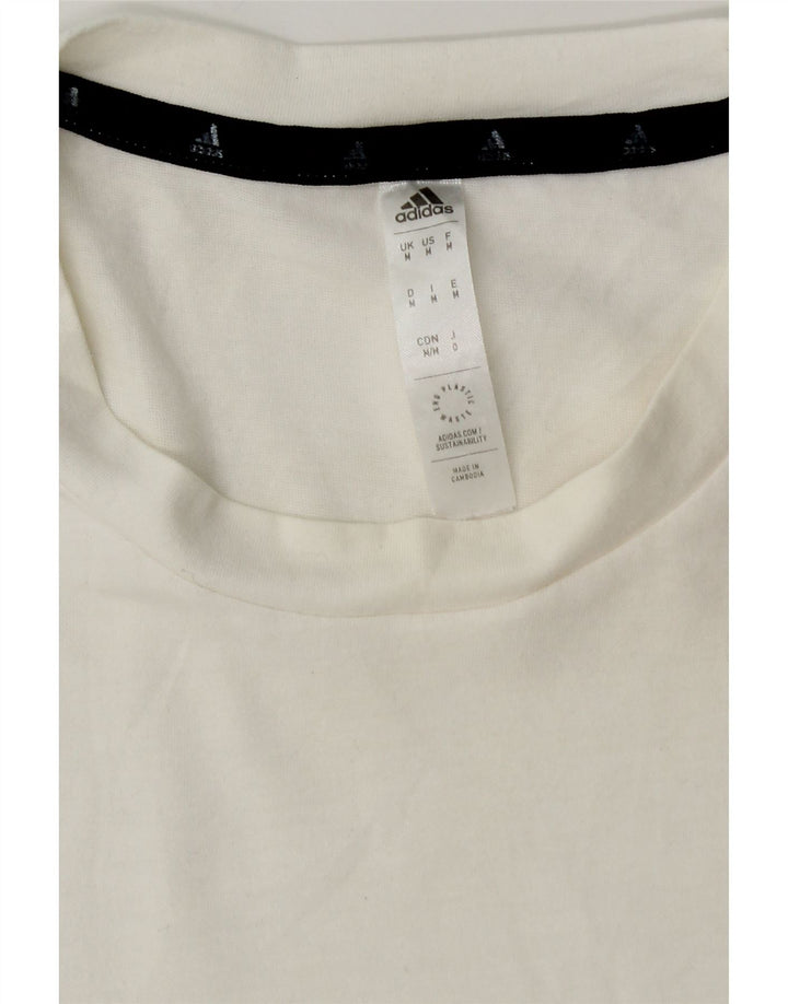 T-shirt Adidas Aeroready da uomo Top in poliestere bianco medio