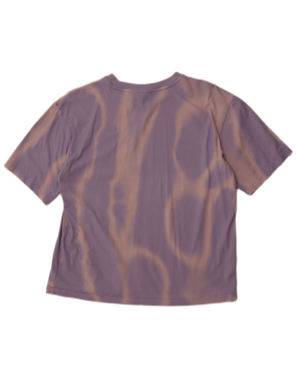 T-shirt ADIDAS da donna Top UK 4/6 XS viola in cotone tie-dye