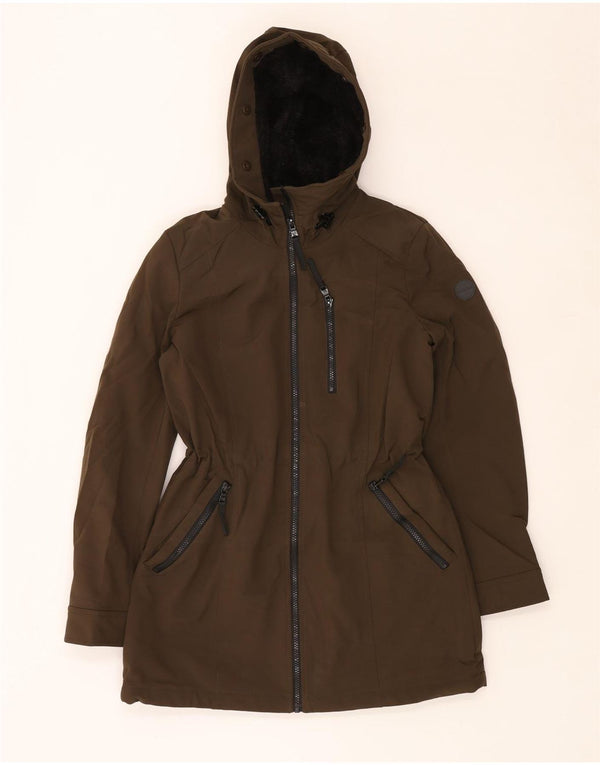 Giacca parka oversize con cappuccio da donna Calvin Klein UK 6 XS poliestere marrone