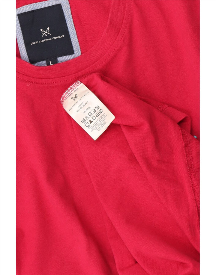Crew Clothing T-shirt da uomo Top grande in cotone rosso