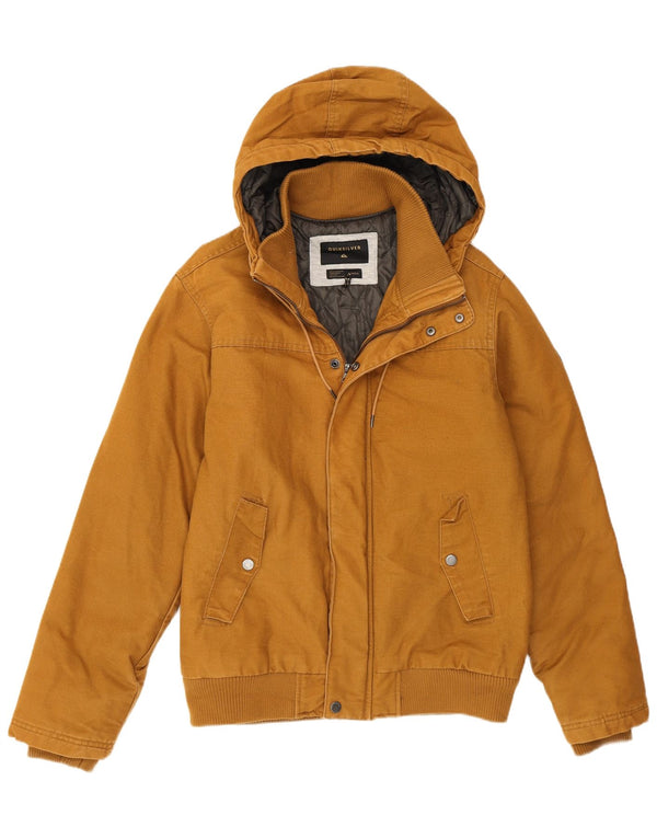 Giubbotto bomber con cappuccio da uomo Quiksilver UK 36 piccolo cotone beige